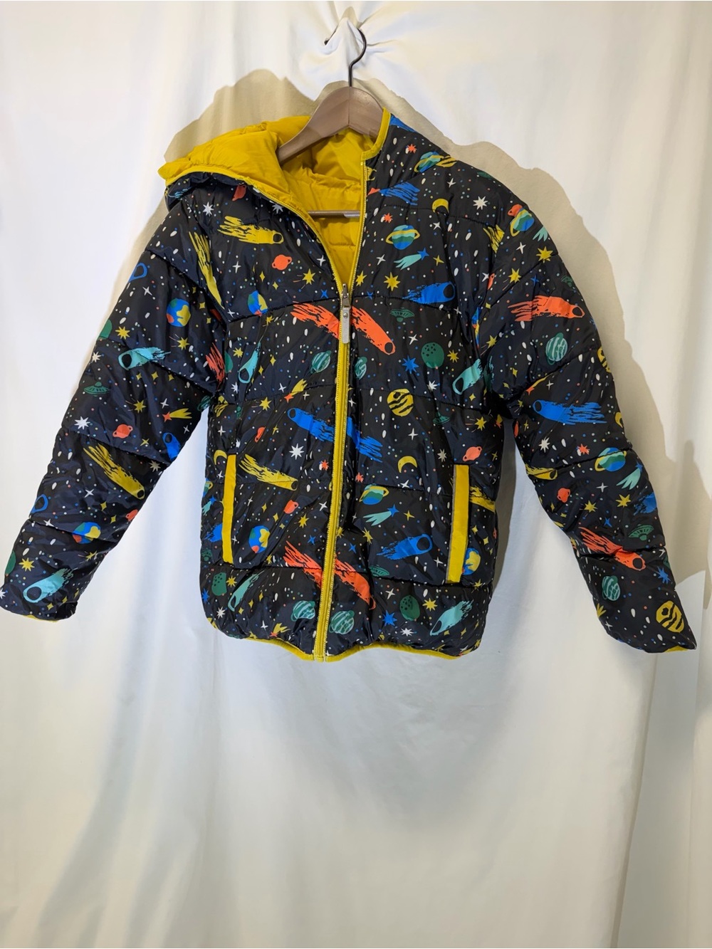 Hanna Andersson Fully Reversible Space-Print Puffer Jacket